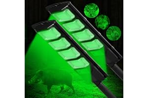 SUNLIGHT ENCOUNTER Hog Lights for Night Hunting, 12000LM Solar Green Hunting Light with Remote, Motion Sensor and Waterproof, Hog Light for Predator Coyote Hog Deer Varmint— Perfect Hunting Accessories (2 Pack)
