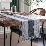 Weldomcor Macrame Table Runner Grey Boho 30x180cm with Tassels view 4