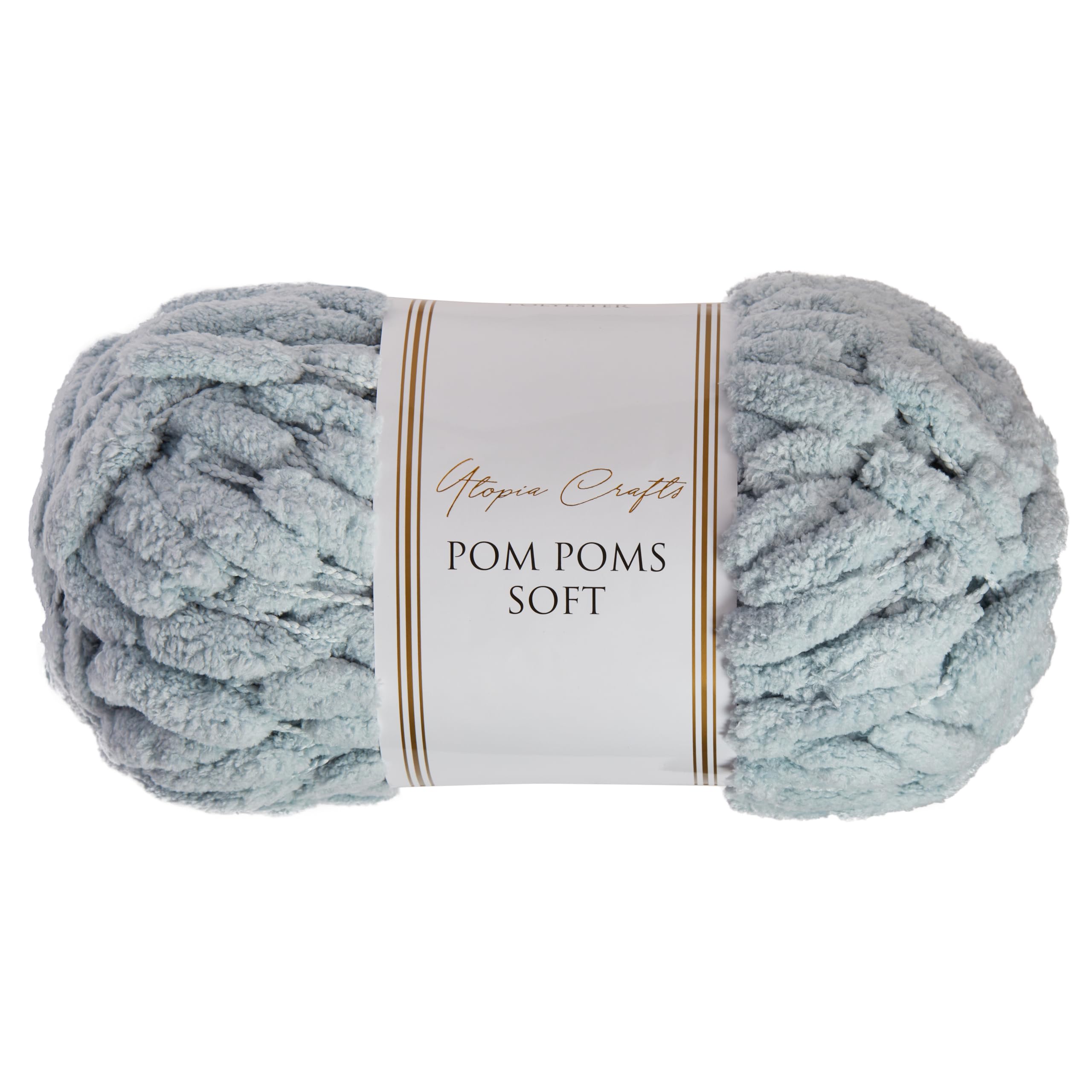 Utopia Crafts Pom Pom Soft Yarn 200g (Light Grey)
