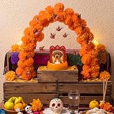 Marsui Day of the Dead Pet Frame Memorial Ofrenda Decor for Dog and Cat | Dia De Los Muertos Altar with Candle Marigold Butterfly, Unfinished DIY Decor, Shadow Box Ofrenda Remembrance Supplies