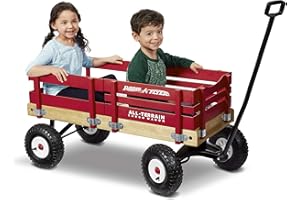 Radio Flyer Foldable Wagon with All-Terrain Wheels for Kids Ages 1.5+, Outdoor Cargo Cart for Camping, Gardening, Beach Trips, Playtime Adventures