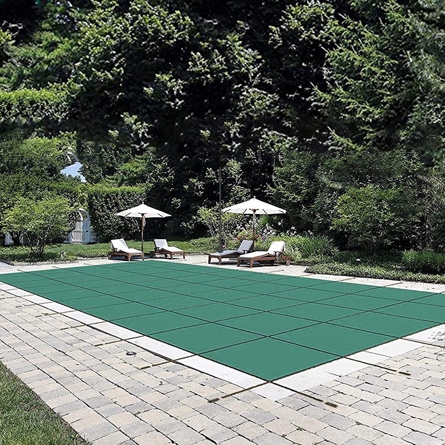Photo 1 of ***see notes *** VEVOR Pool Safety Cover Fits 20x40ft Rectangle Inground Pools,Inground Pool Cover Green Mesh, Triple-Stitched for Maximum Strength, Abrasion-Resistant, for Swimming Pool Winter Safety Cover