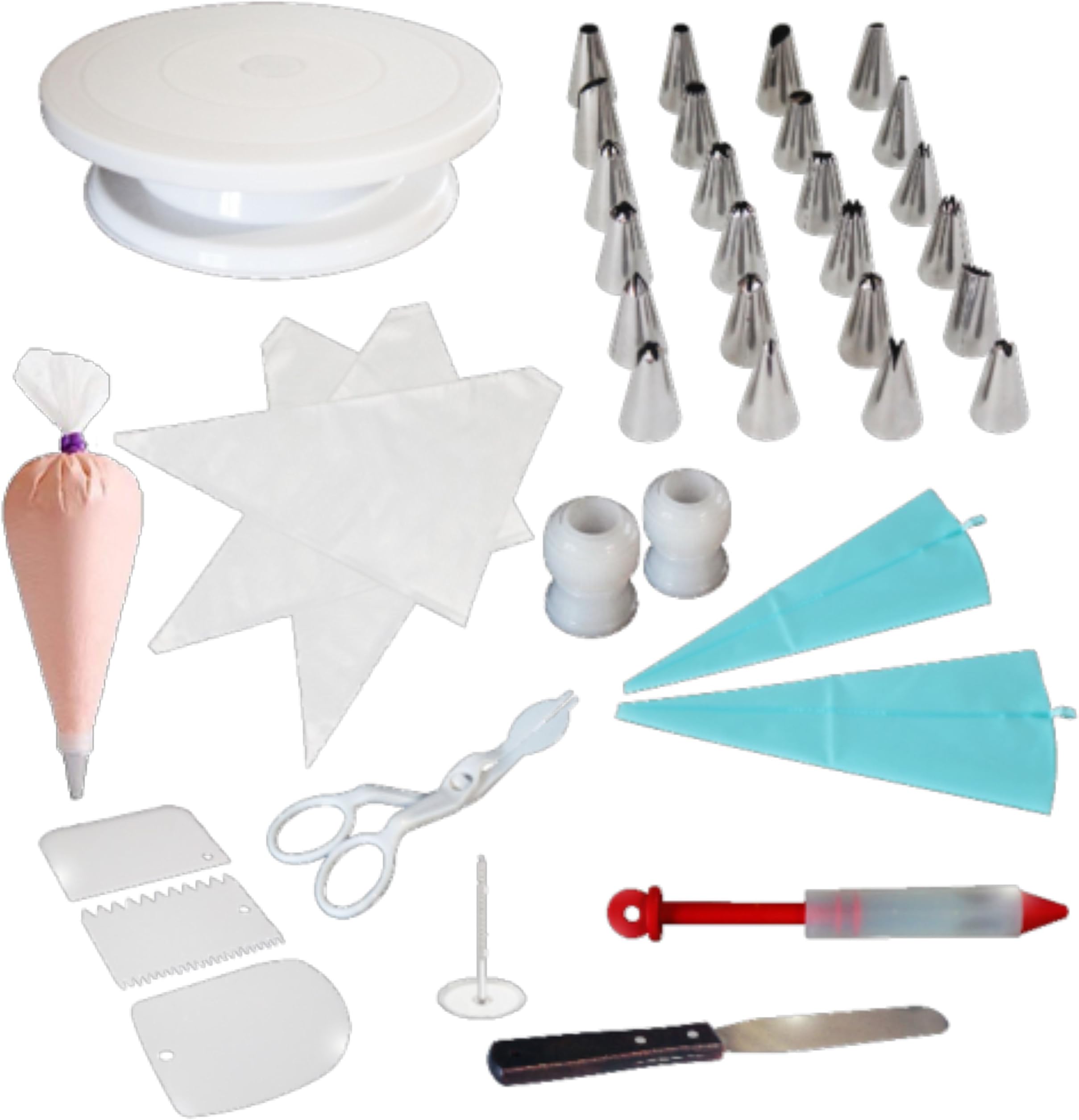 Cake Decorating Kit with Turntable – A Complete Set of Tools to Create Magnificent Cake Decorations and Make You Look Like a Pro