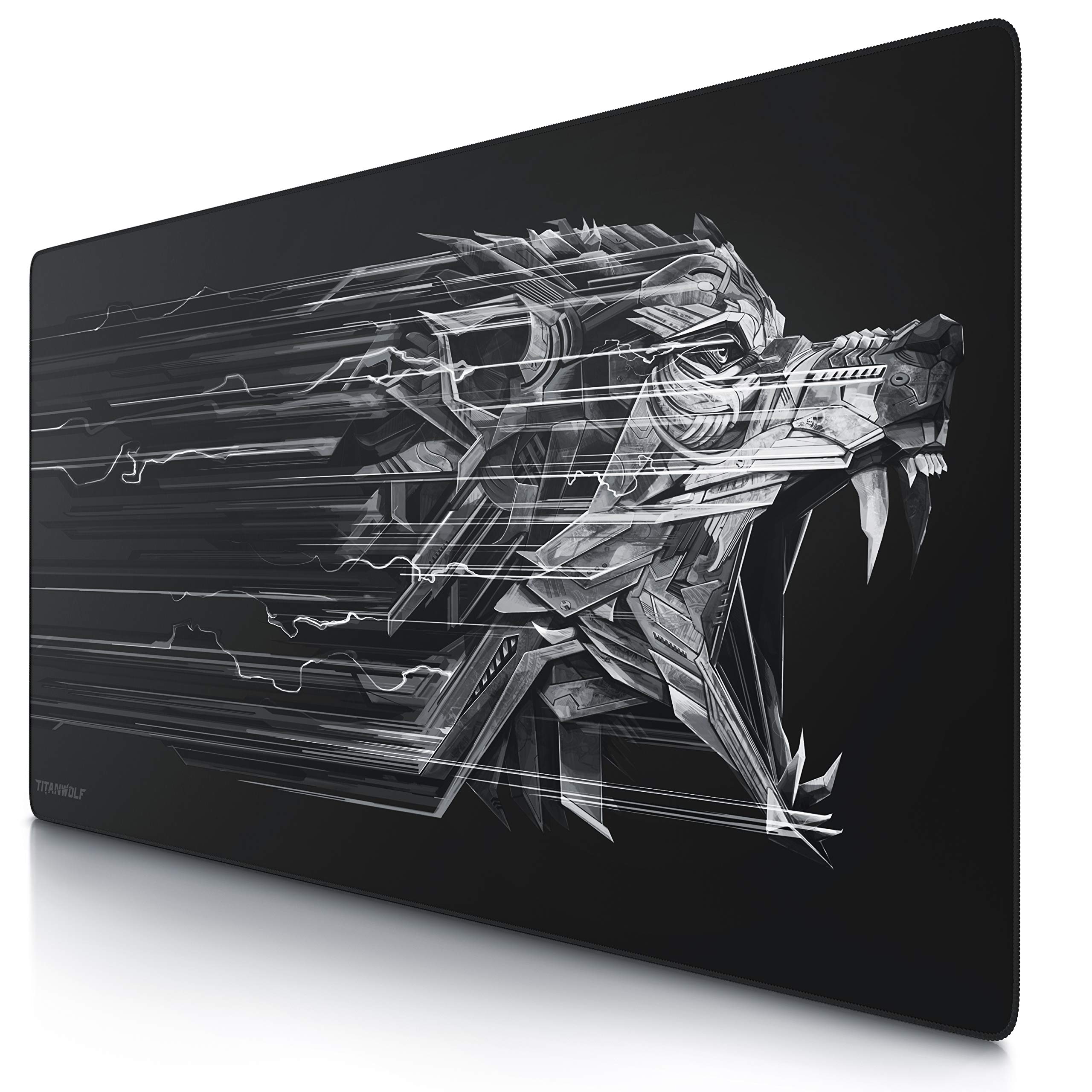 TITANWOLF - Extra Large Gaming Mouse Mat 1200x600mm Oversize - XXL Mouse Pad - Desk Pad XXXL Extended – Mice Mat Pad For Precision and Speed - Non-Slip Rubber Base – For Mouse and Keyboard - Black
