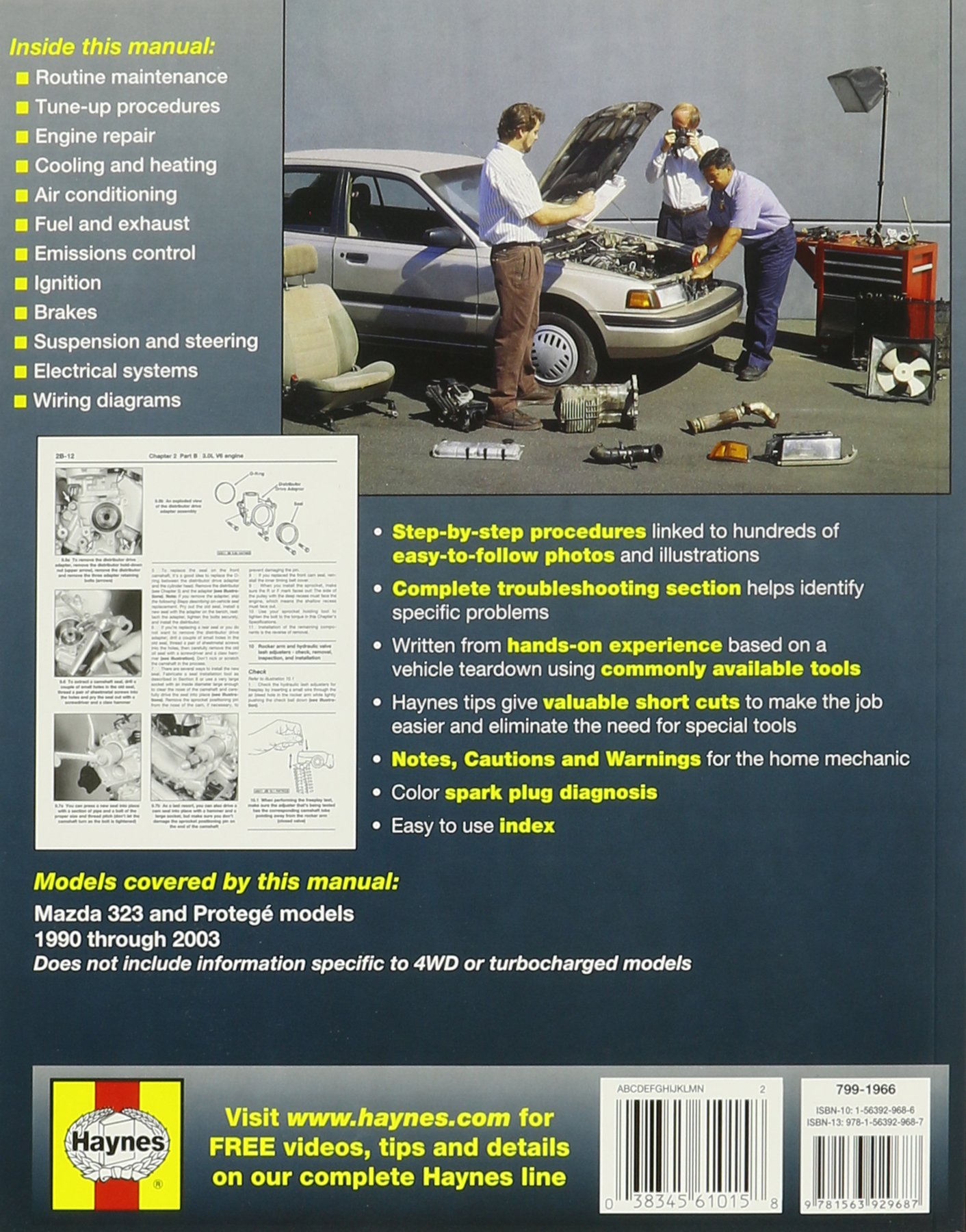Haynes Repair Manuals Mazda 323 & Protege, 90-00 (Excludes information  specific (
