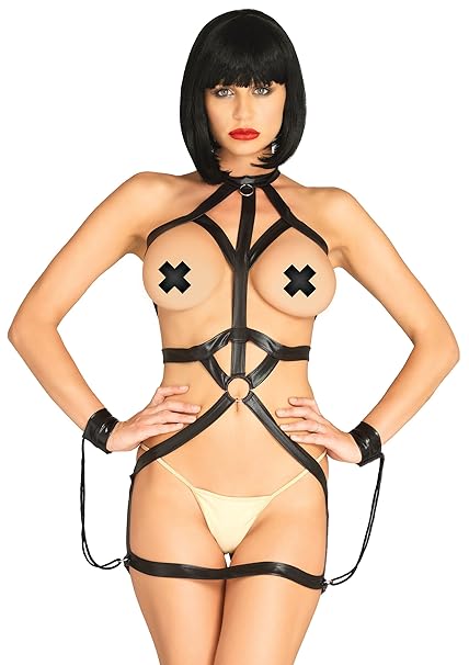 LEG AVENUE KI4024 - Bondage body harness dress, Einheitsgröße, Farbe: Schwarz