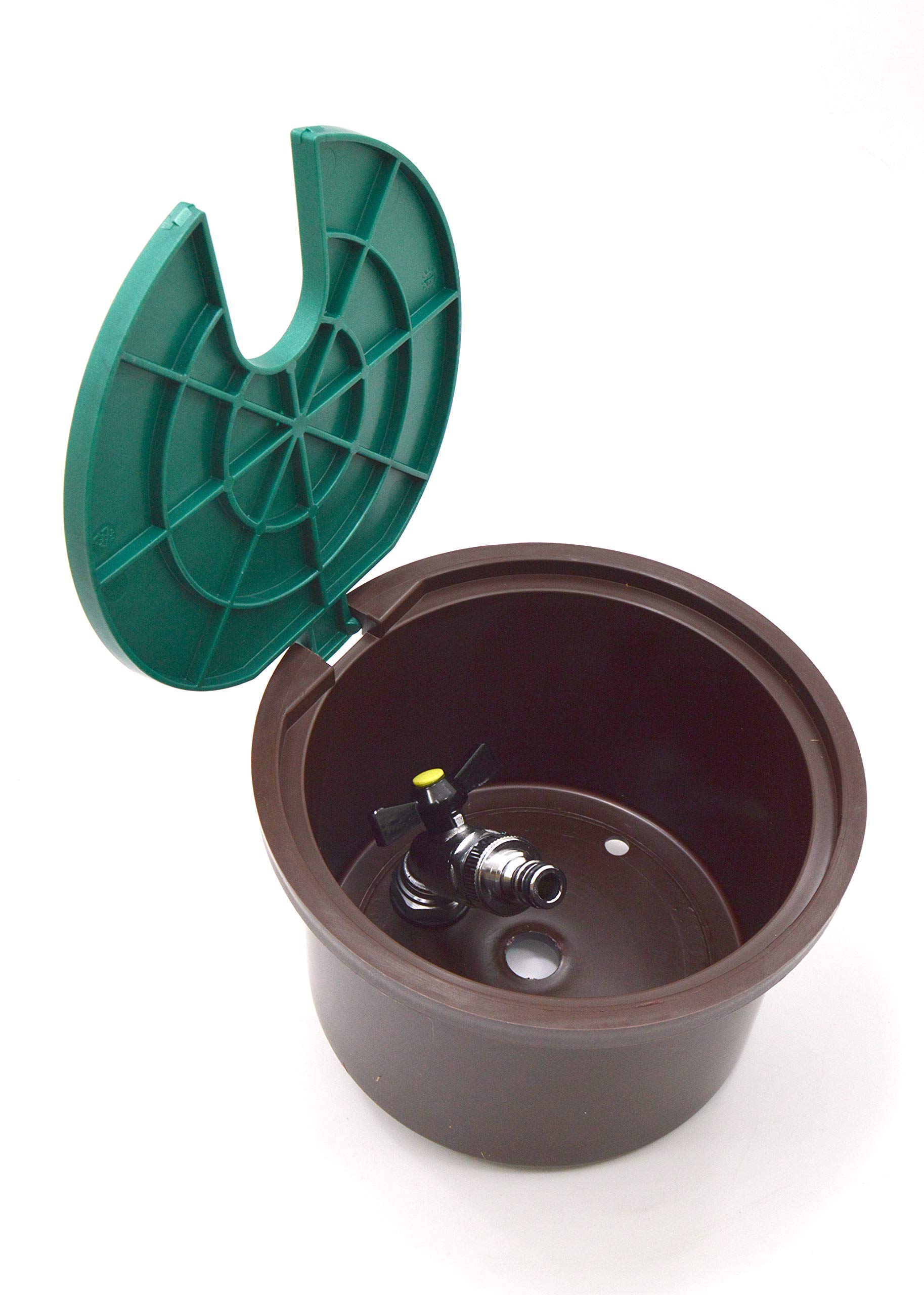 Aquajet 260 Valve Hydrant Box with 180 Degree Swivel Interchangeable Ball Valve, Brown, 17.8 x 17.8 x 13.2 cm