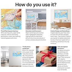 NOWMAP AquaShield Double-Sided World and USA Map