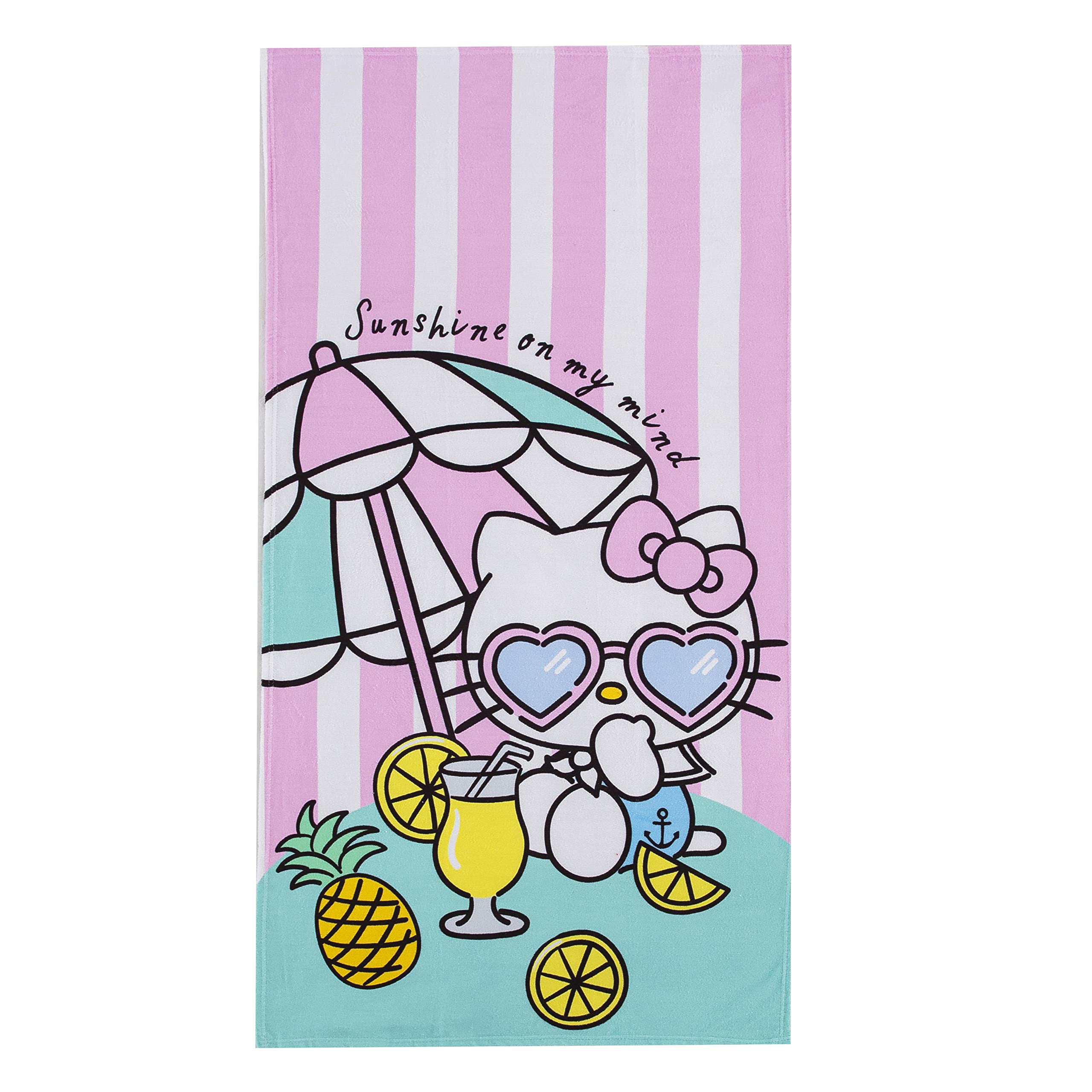 Northwest Beach Towel, 30" x 60", Hello Kitty Umbrella Drink