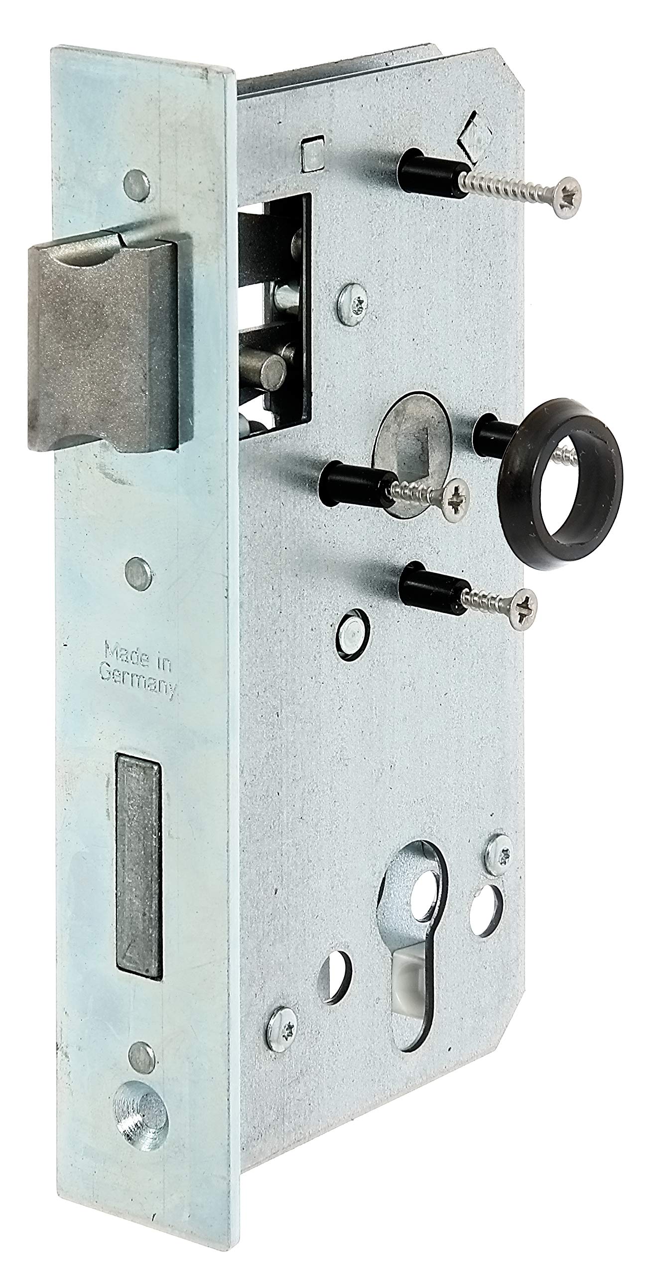 ALBERTS Pin Tumbler Lock, Silber, Modern, Indoor Doors and Cabinets, 55 mm Backset, Galvanised Steel, Weather Resistant