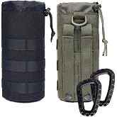 Water Bottles Pouches - 1000D Tactical Molle Drawstring 32OZ Hydration Carrier Bag