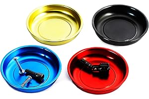 eHomeA2Z Magnetic Bowl 4 1/4" Inch, Ideal At Garage, Home, Construction For Wrenches, Bolts, Nuts, Small Parts (4 Pack 4 1/4" Magnetic Trays)