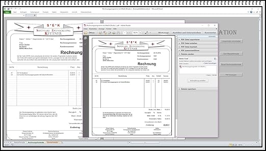 Rechnungsprogramm mit Produktpalette, Kundendatenbank PDF Funktion. Einfache Bedienung ohne Computererfahrung 2 Steuersätze i