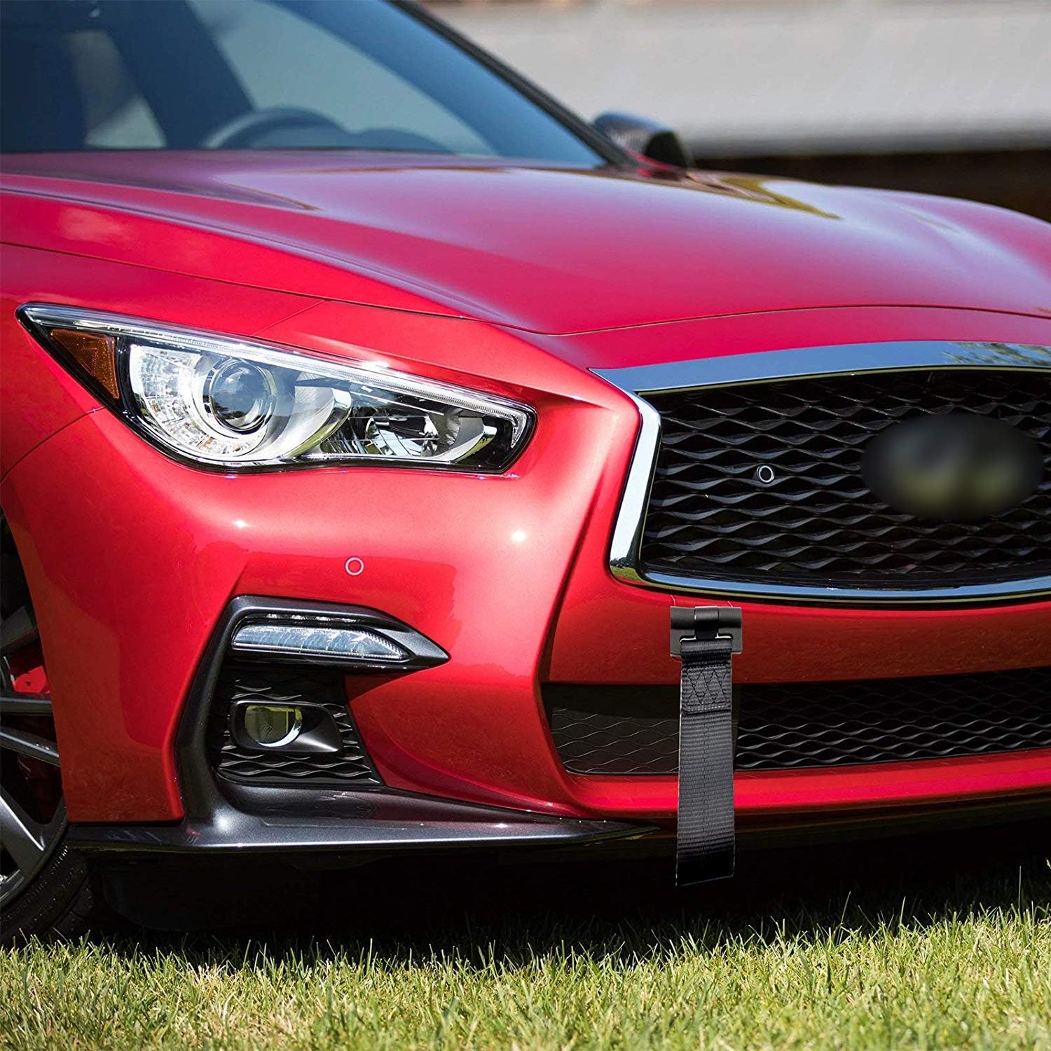 Exterior Accessories Towing Products Winches Xotic Tech Black Jdm Sporty Tow Hook Adapter With Towing Strap For Infiniti Q50 Q60 2014 Up Diagenics Com