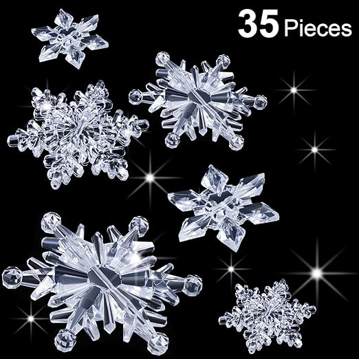 Amazon Com Boao 35 Pieces Clear Acrylic Crystal Snowflakes
