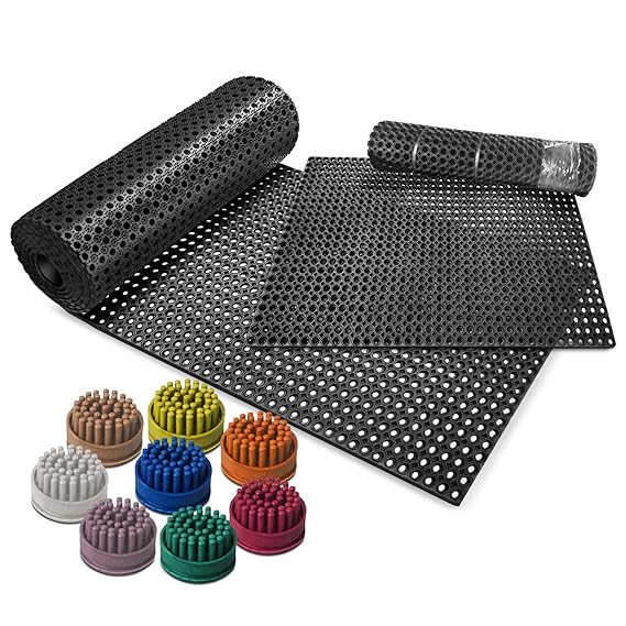 Octagon Ringgummimatte | extra robust & schwer entflammbar | Gummimatte Meterware für Außenbereich | exzellente Drainage | op