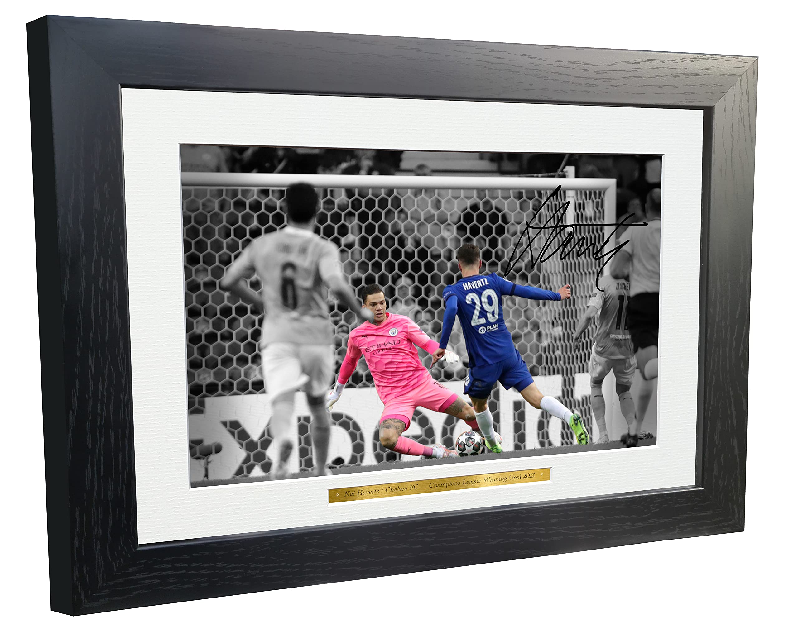 Kitbags & Lockers 12x8 A4 '2021 CHAMPIONS LEAGUE WINNERS FINAL GOAL' Kai Havertz Signed Autographed Photo Photograph Picture Frame Poster Gift