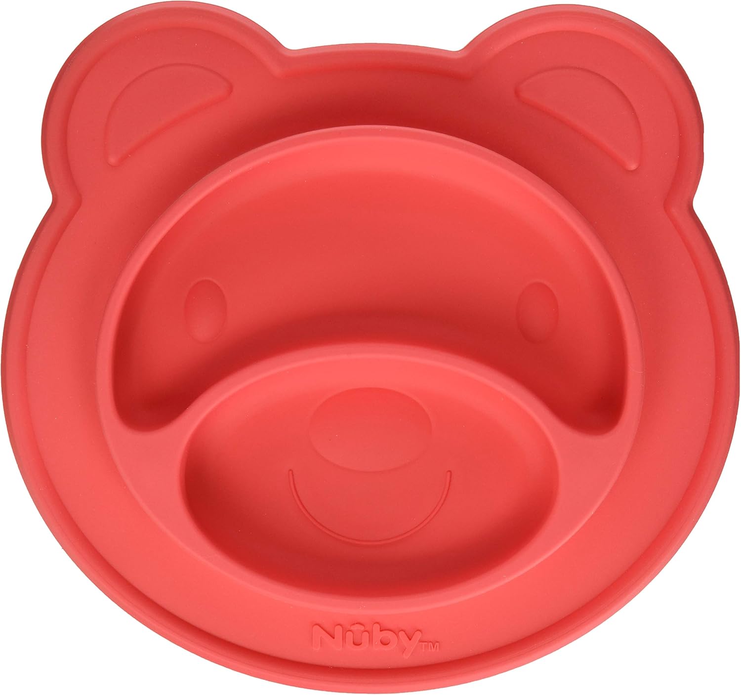 Nuby 537076PK Sure Grip Silicone Miracle Mat Section Bear Plate, Red