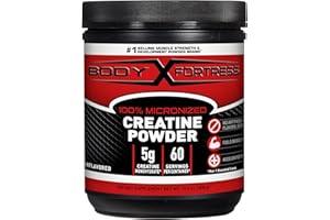 Body Fortress 100% Creatine Monohydrate Powder - Unflavored Micronized Creatine Supplement for Muscle Growth, Strength & Recovery, Pre Workout & Post Workout for Women and Men - 5g Per Scoop