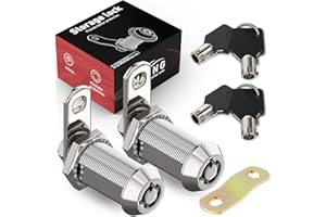 MKING Tubular Cam Locks for RV Storage Doors - 2 Pack with 1-1/8" Cylinder - Chrome Finish