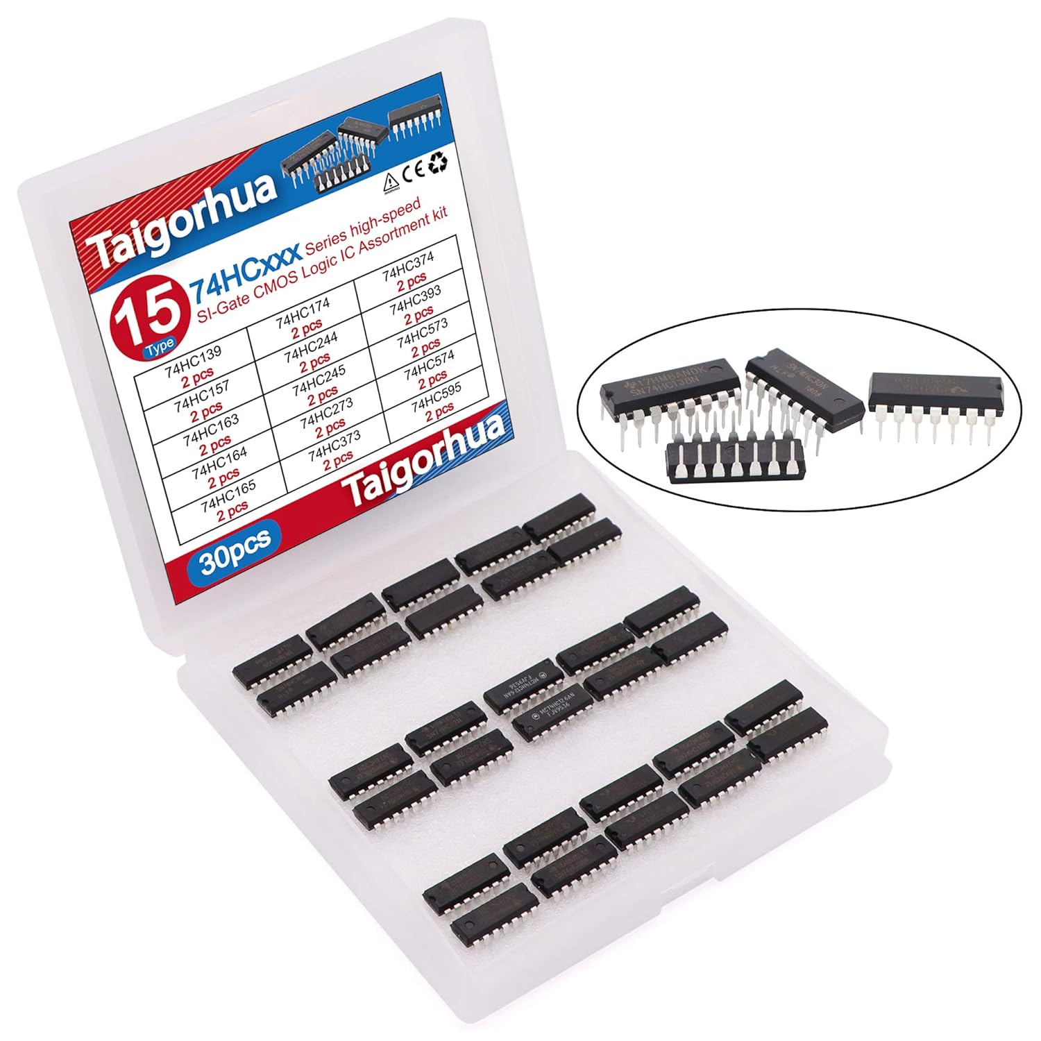 30 Types 74HCxx Series Logic IC Assortment Kit HighSpeed SiGate CMOS