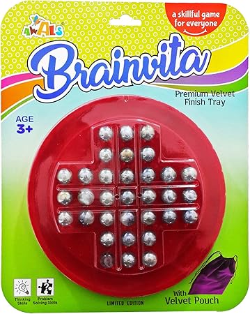 ShopMeFast Awals Brainvita Game for Kids with Velvet Pouch