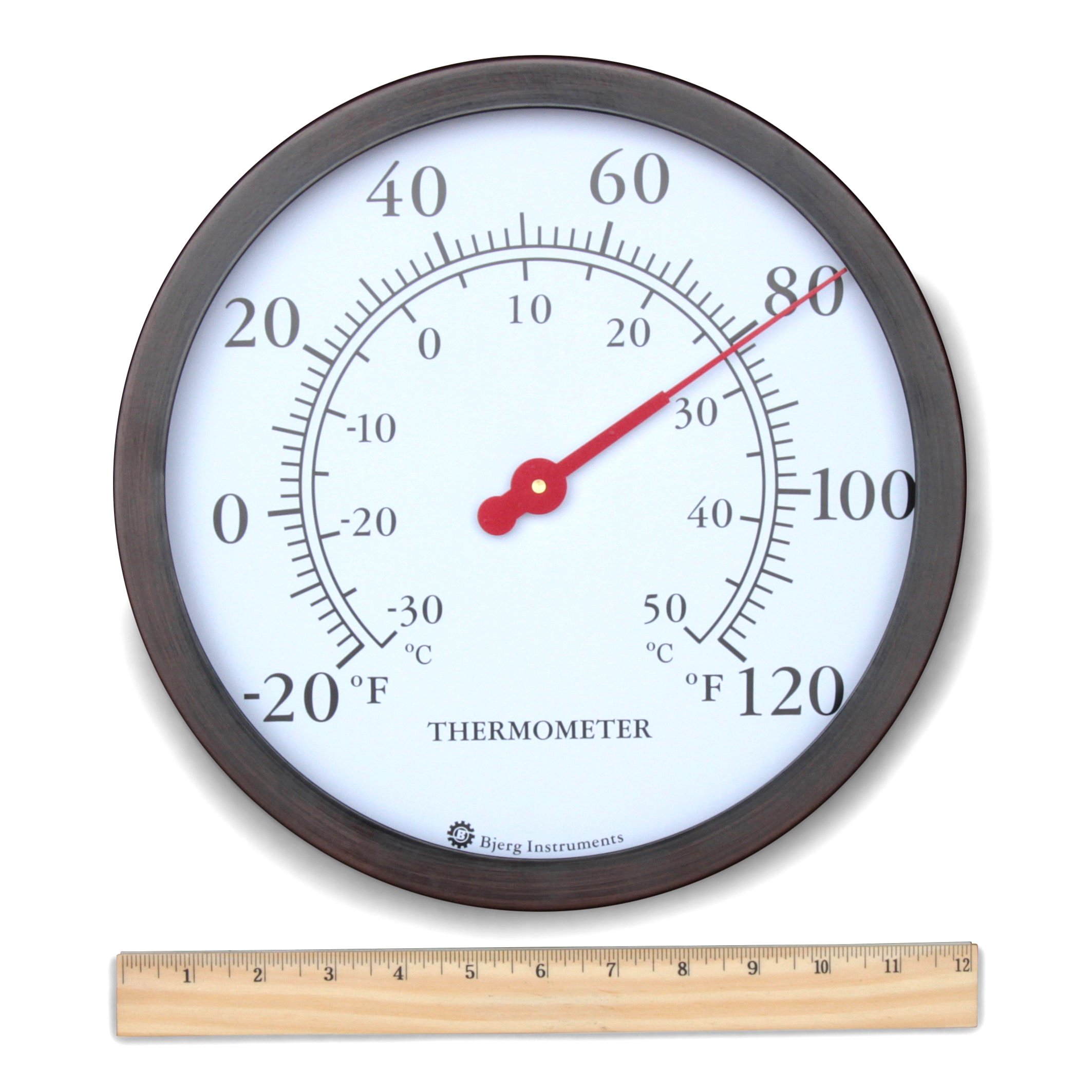 12" Steel Enclosure Decorative Indoor / Outdoor Patio Wall Thermometer