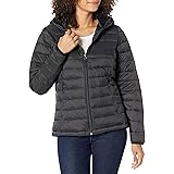 Amazon Essentials Women's Lightweight Long-Sleeve Full-Zip Water-Resistant Packable Hooded Puffer Jacket