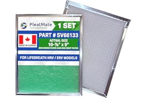 VanEE/Venmar Part # SV66133 Washable HRV Air Exchanger Filter Kit - Size : 11 x 9 Inches - 2 Pieces
