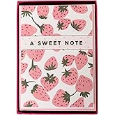 Graphique Pink Strawberries Boxed Cards, 16 Pack Set, All Occasion Greeting Cards with Envelopes, Blank Inside for Personalized Notes, 3.25" x 4.75"