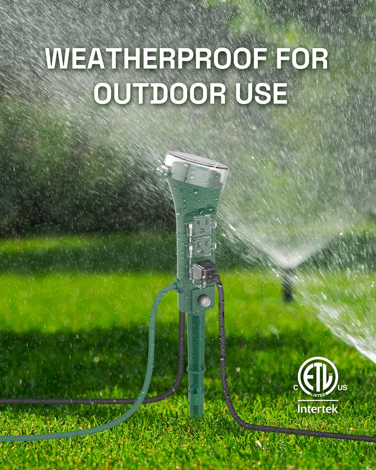 HBN Outdoor Smart Plug Waterproof WiFi Outdoor Outlet Timer with 6 Grounded Outlets, Remote & Voice Control Heavy Duty Yard Stake Plug Compatible with Alexa and Google Assistant No Hub Required - View 6