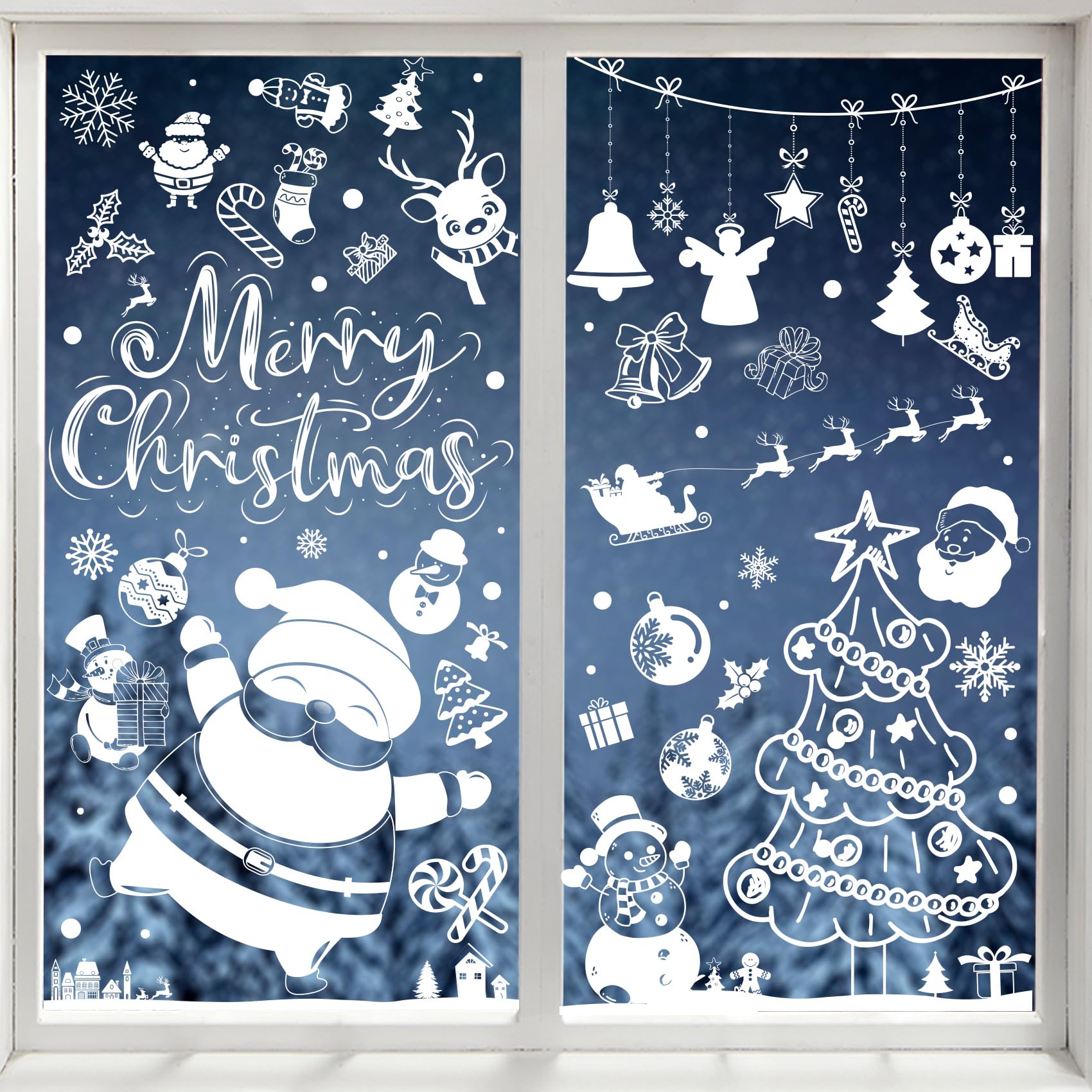 Christmas Window Stickers 300pcs Christmas Window Decorations Snowflake Xmas Window Stickers Reusable Christmas Decorations for Window Home Office Decor
