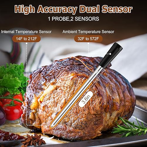 ETITATO Meat Thermometer Wireless, Probe 500FT Long Range