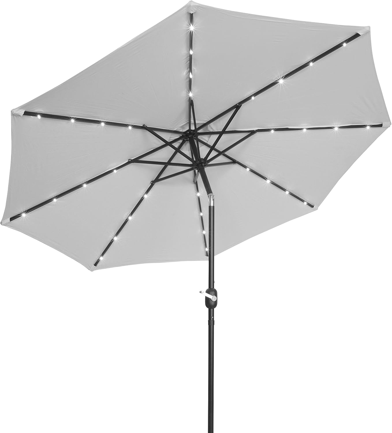 Amazon Com Trademark Innovations 7 Solar Led Patio Umbrella Gray Garden Outdoor