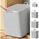Storage Box 30L/110L/150L/220L Foldable with Zipper and Handle Closet Space Saver Stackable Bin Containers Moving Box Bag Organizer for Clothes Outdoor Bedding Blanket Pillow Quilt (61 * 50 * 70cm)