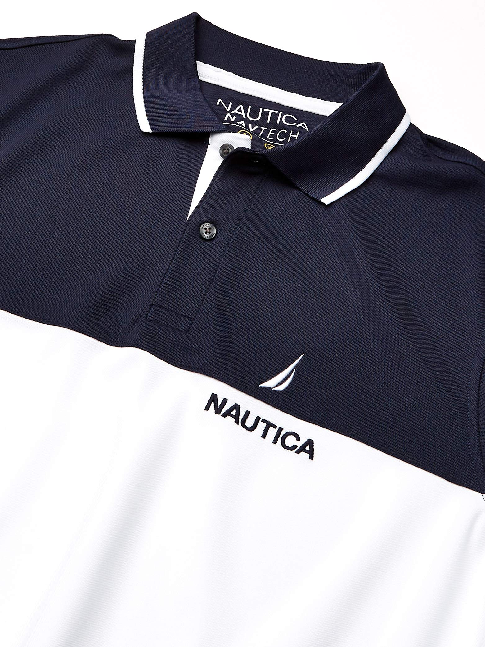 Nautica Men's Short Sleeve Performance Knit Polo Stripe Series Shirt