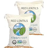 CLEAR CREEK Certified Glyphosate Residue Free Red Lentils | 8 LB Linen (2-4 lb Bags) | Non-GMO | Kosher | Vegan