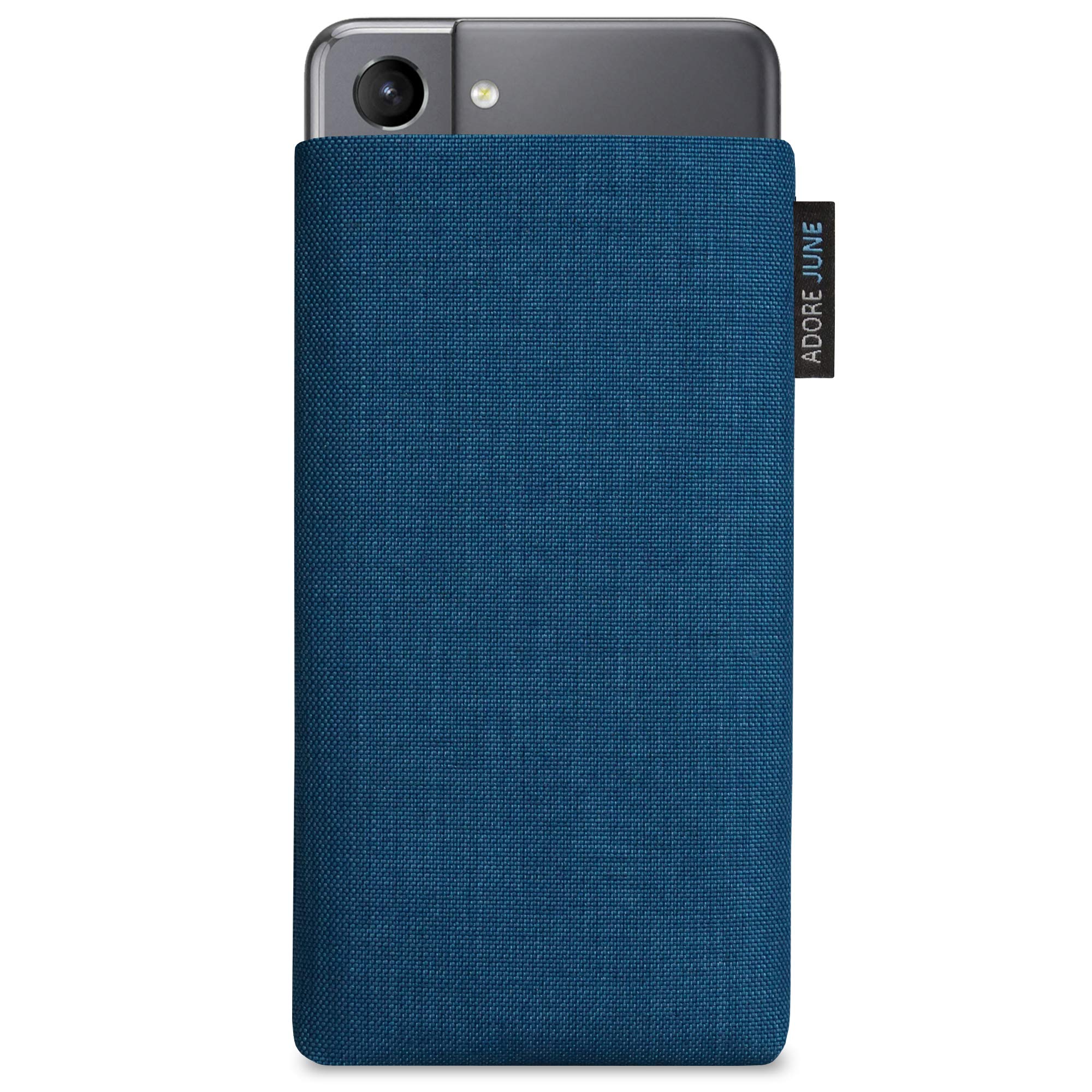 Adore June Classic Ocean Blue Case Compatible with Galaxy S21 Mobile Phone Case Made from Durable Cordura Fabric with Display Cleaning Effect, Made in Europe, AJ1939-SG, 6.2" - Galaxy S21