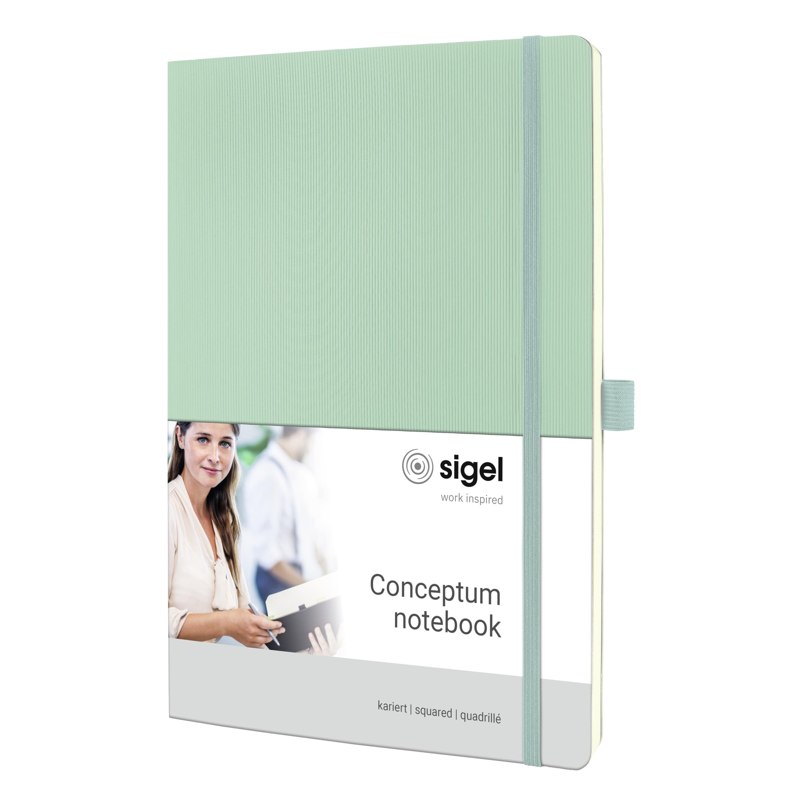 SIGEL CO334 Conceptum Notebook, squaRed, approx. A4, Green, softcover, 194 pages