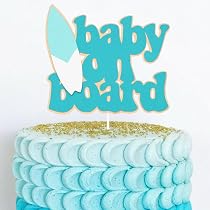 Amazon.com: Baby On Board Cake Topper - First Birthday Surfer Cake ...