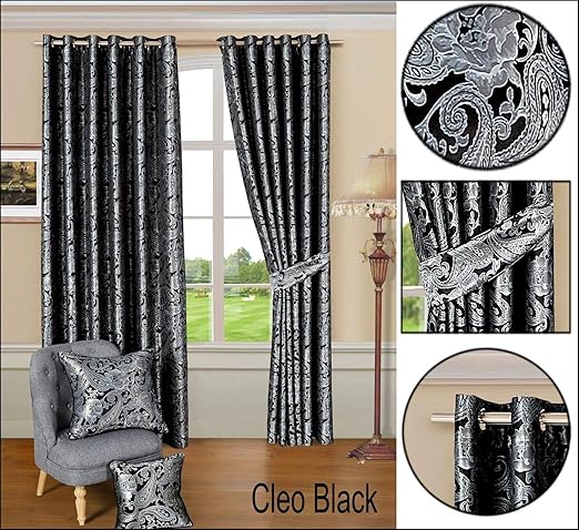 Thl Bedspread And Matching Curtains Pair Jacquard Pencil Pleat