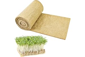 Emsiok 1 Roll 10" X 157" Microgreen Grow Mat Natural Fiber Grow Mats Microgreens Grow Kit Hydroponic Pads Indoor Organic Production for Microgreen Starter Tray Wheatgrass Sprouts