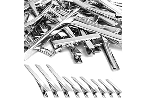 PHSZZ 70 Pcs Alligator Hair Clips, 3 Sizes Oversized Metal Silver Hair Bow Clips Single Prong Hairdressing Salon Hair Grip DIY Accessories Hairpins for Women Bows Making Crafts (3.9-2.2-1.8 inch)