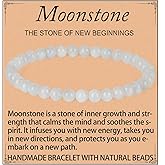 QOGIR Handmade Healing Bracelet, Natural Gem Stone Crystal Elastic Bracelet