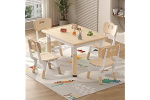 JONUTATO Kids Table and Chairs, Graffiti Desktop Toddler Chair and Table Set, Kids Table for Ages 3-8, 31.5''L x 23.6''W Chil