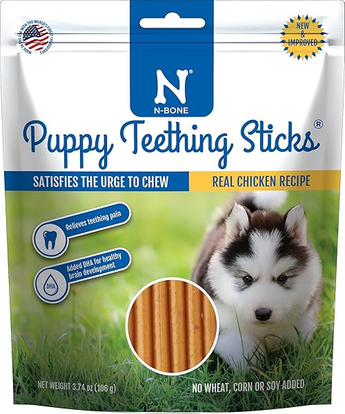 N-BONE PUPPY TEETHING TREATS,CHICKEN, 3.74 OZ (111150)