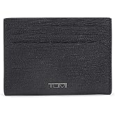 TUMI - Nassau Leather Card Case - Men's and Women's Slim Wallet - Black Embossed