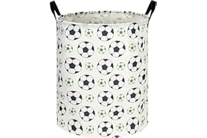 HKEC 19.7" Football Laundry Basket,Kids Dirty Clothes Hamper,Waterproof Toys Storage Bin,Room Decor,Gift Baskets,Baby Nursery Hamper(Football)