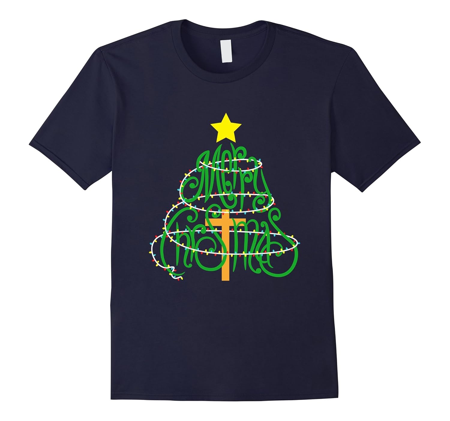 Merry Christmas Tree Shirt Christian Holiday T-Shirt-ANZ