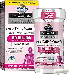 Garden of Life Once Daily Dr. Formulated Probiotics for Women 50 Billion CFU 16 Probiotic Strains with Organic Prebiotics for